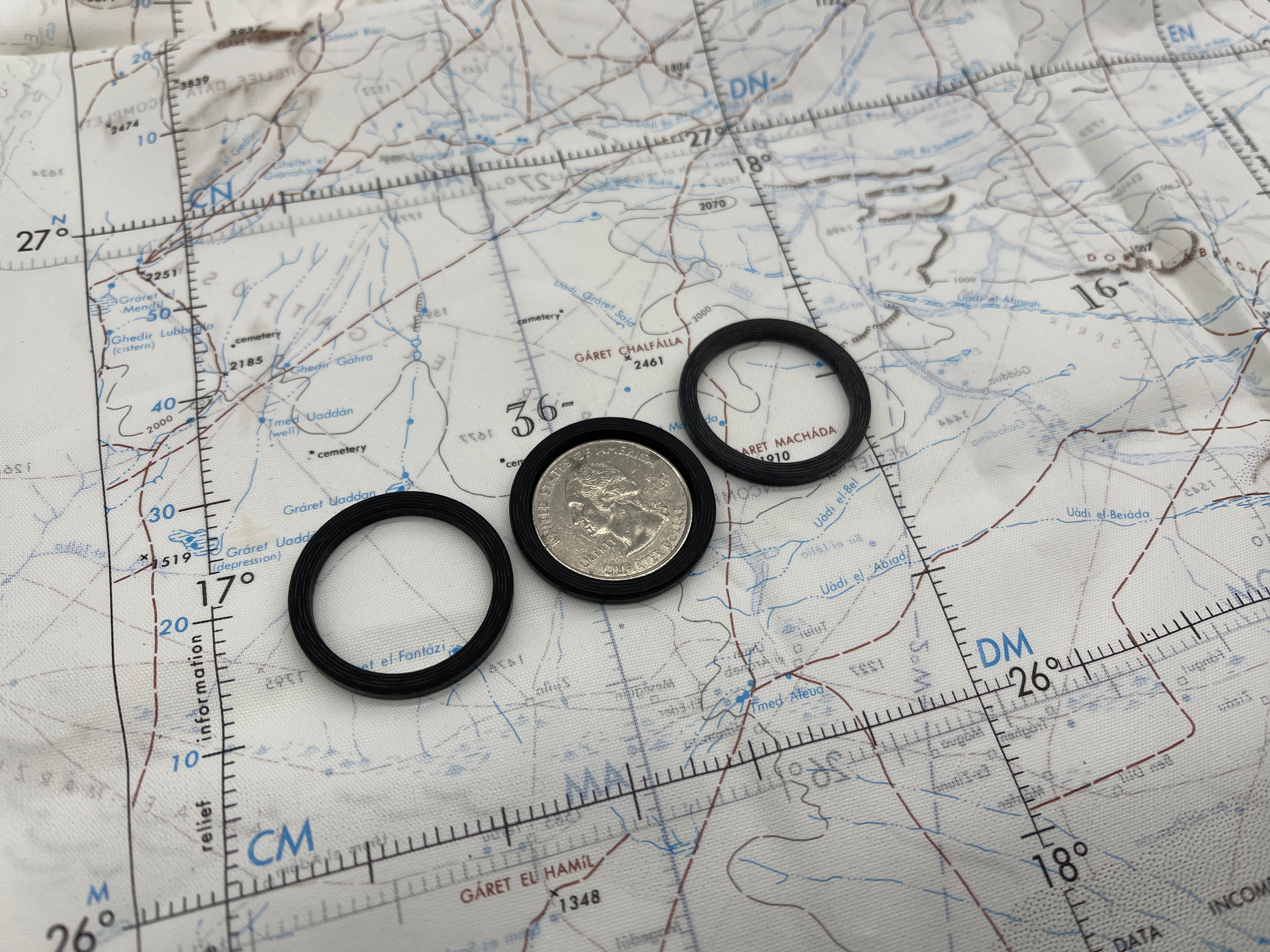 Carbon Fiber - Burly Solid Loop Key Ring 30mm ( 3 Pack )