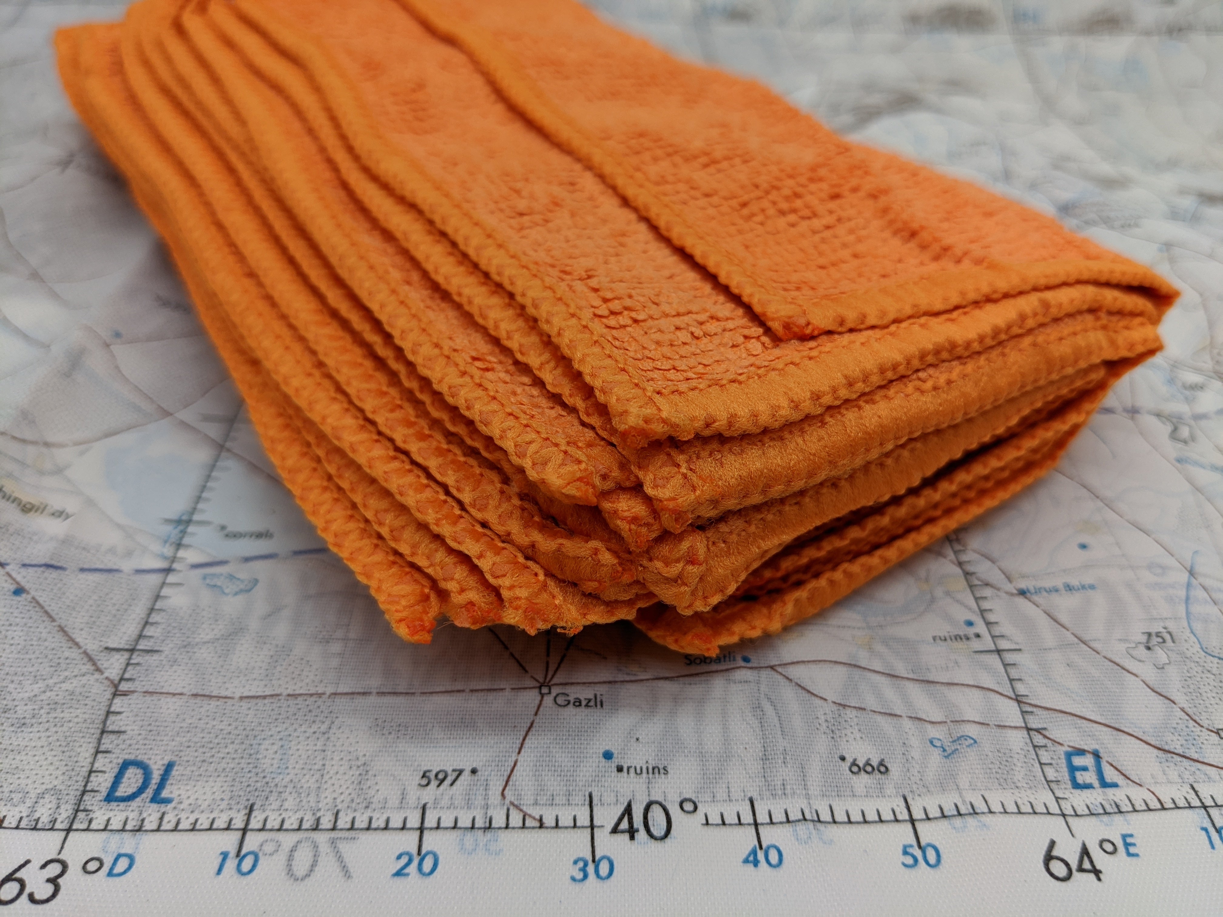 ( 10 X Pack  ) Travel Size - High Grade Premium Micro Fiber Cloth - Orange