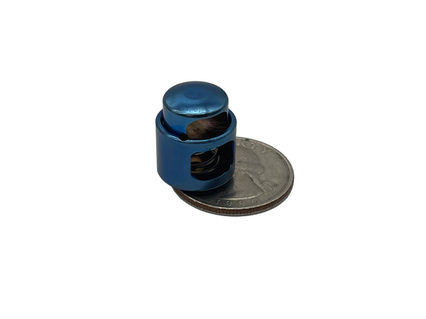 Titanium Double Cord Lock -  Blue Anodized