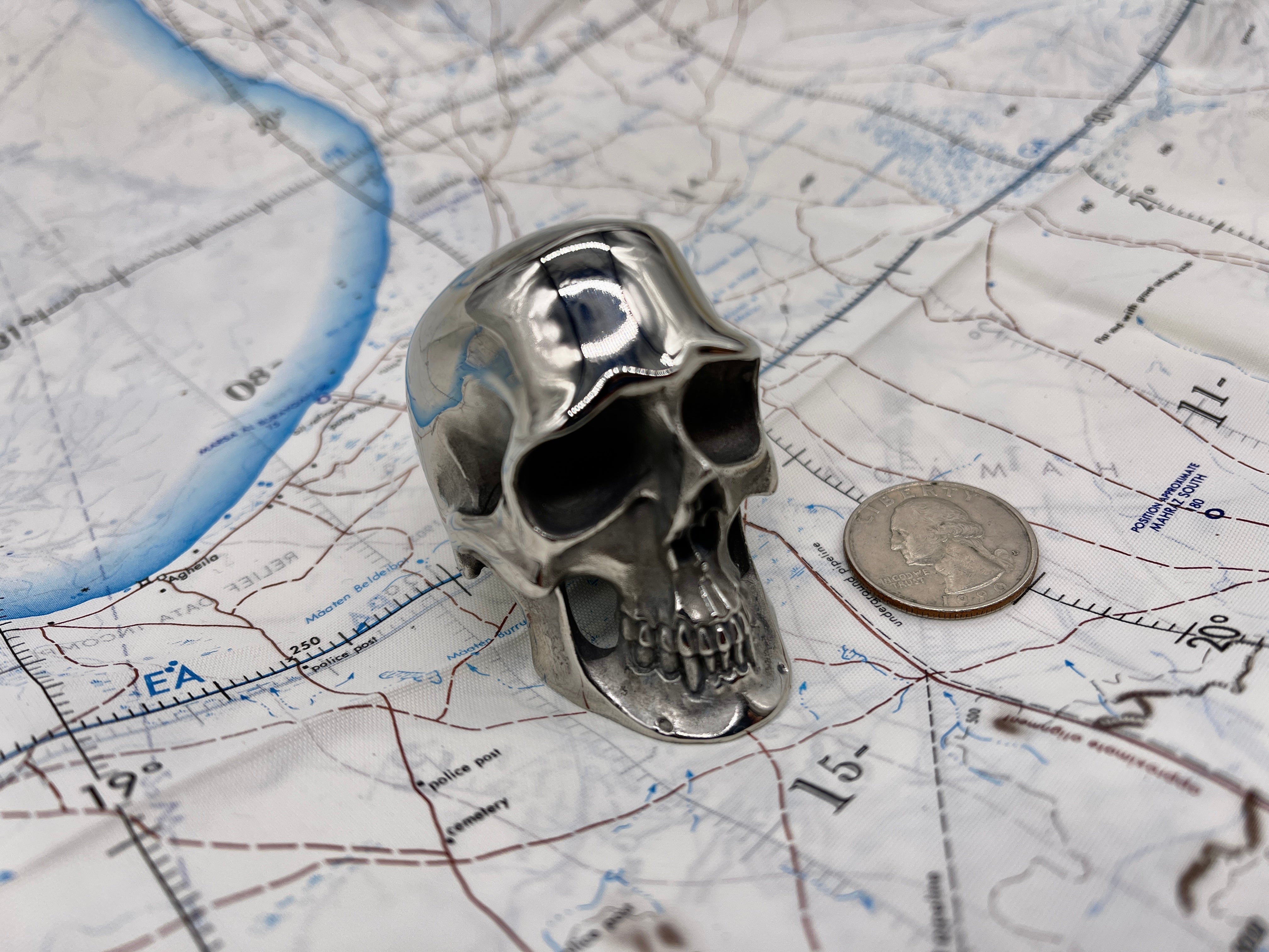 Bead - Skull - Carved Bone - Handmade - Dual Face - (2 pack)