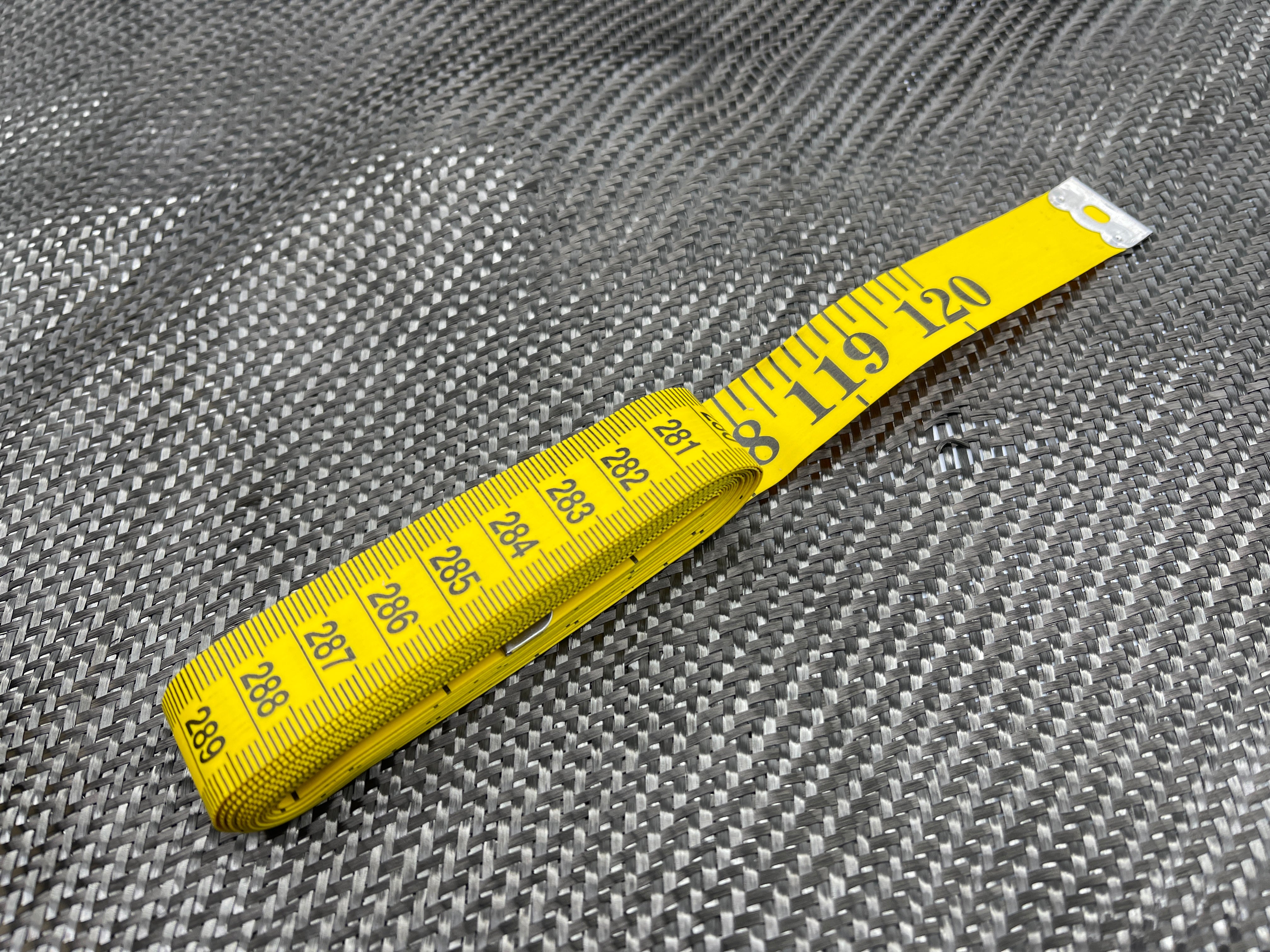 Baseline woven measurement tape with push-button retractor, 120  (EN-12-1212)