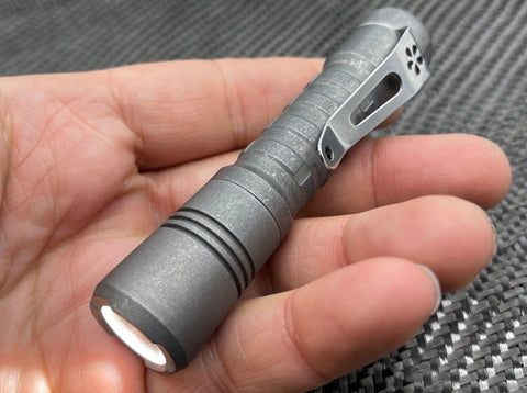 Titanium Reylight Stonewash Pineapple 14500 Flashlight Combo +