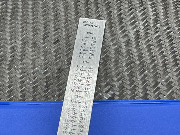 Stainless Steel - 6" Inch / 15CM Ruler With Decimal Chart