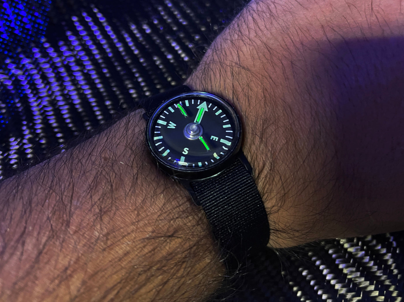 Tritium Wrist Compass + Zipper Pouch Combo