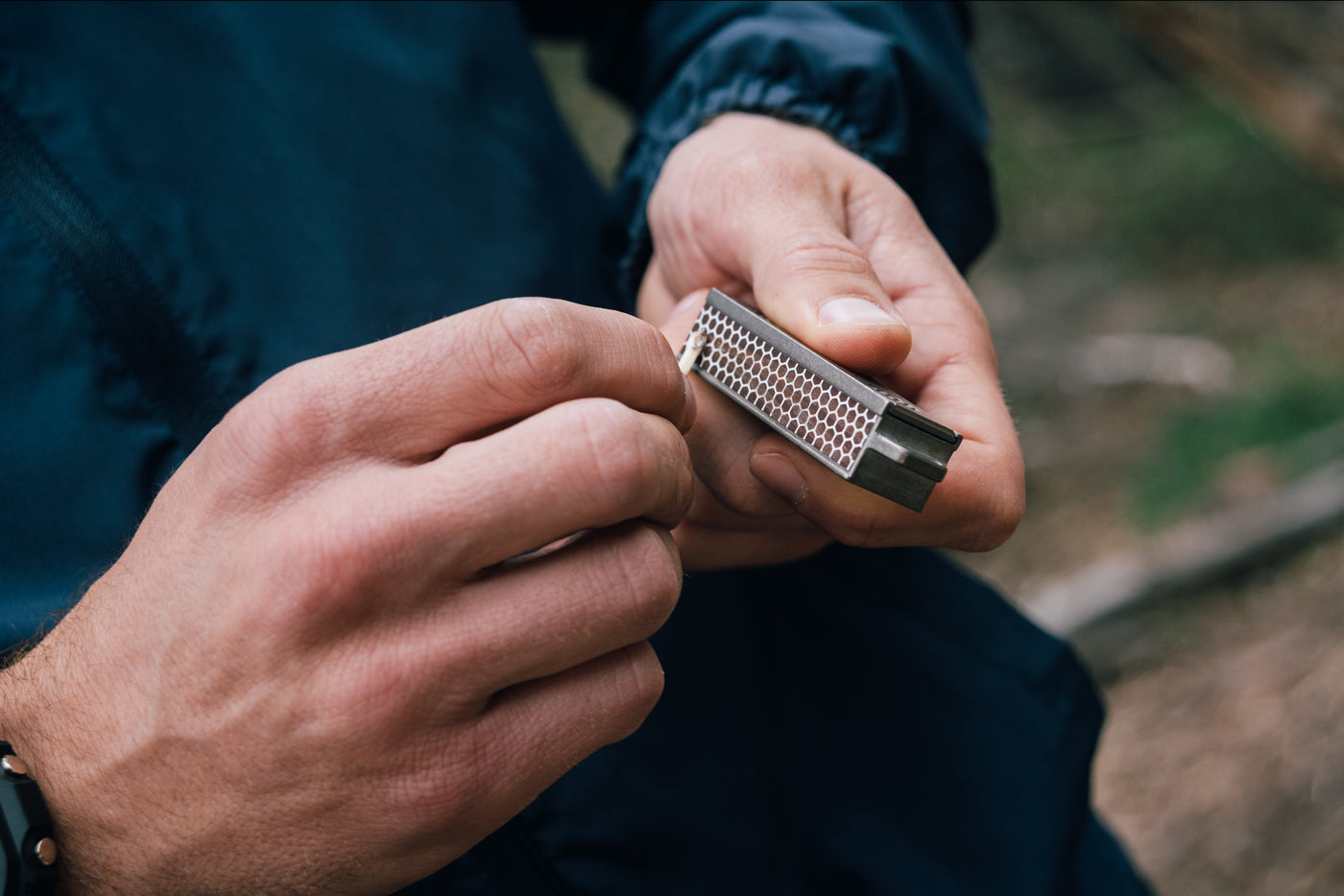 Titanium Match Slide Box With Loop – CountyComm