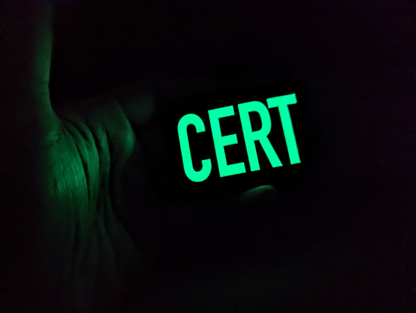 "CERT" 2"X3" PVC Glow Patch