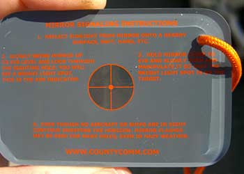 Survival Mirrors Signal Glass Mirror with Whistle/Compass/Lanyard