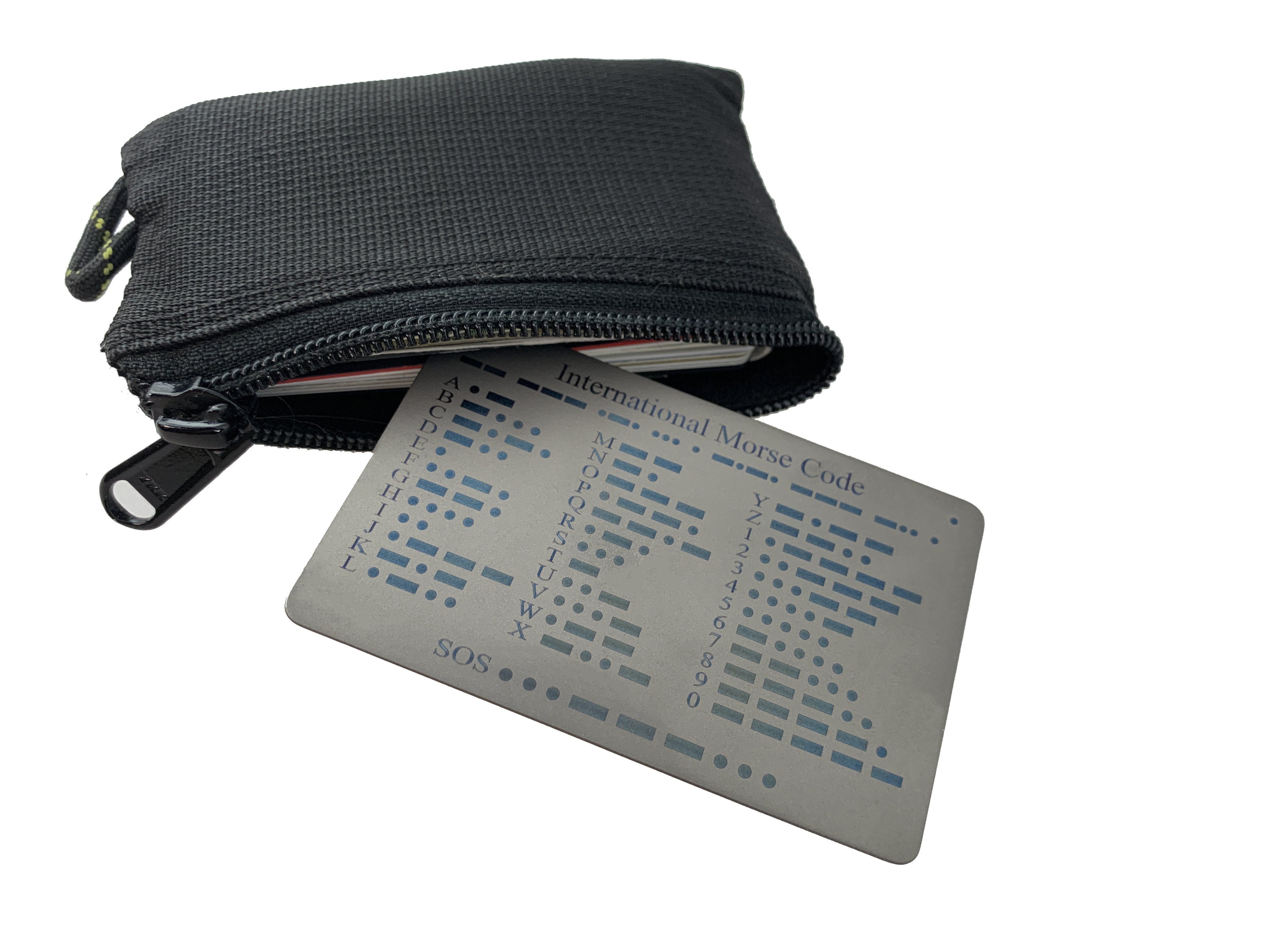 Titanium COMM Card International Morse Code SOS Notes Measurem Titanium comm card international morse code sos notes measurem