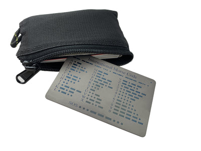 Titanium COMM Card - International Morse Code / SOS / Notes / Measurement - CountyComm